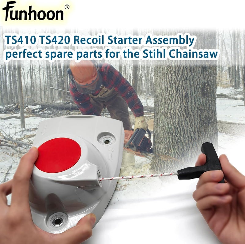 Funhoon 4238 190 0300 Recoil Starter Assembly for Stihl Chainsaw TS410 TS420 TS410Z TS420Z TS480i TS510i Concrete Cut Off Quickie Saw Pull Start Assembly - Image 4